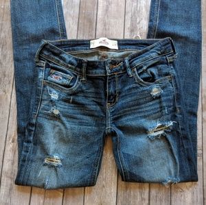 HOLLISTER Ripped Blue Denim Skinny Jeans